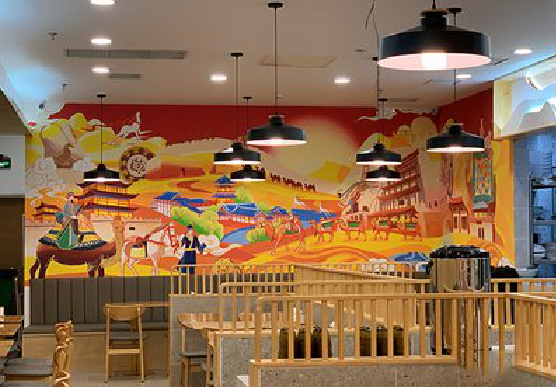 勉县商业空间彩绘介绍。