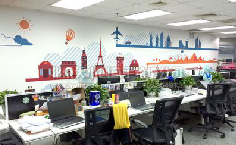 勉县教你设计办公室墙绘的方法。